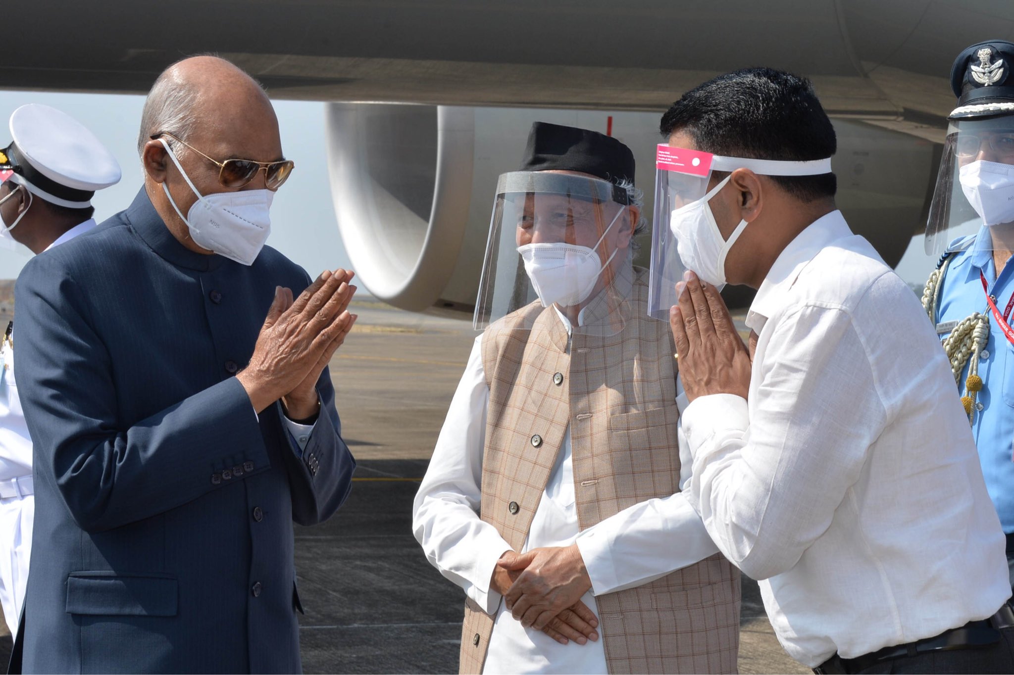 President Ram Nath Kovind arrived in Goa as part of his two-day visit, during which he will attend Goa's 60th Liberation Day celebrations.