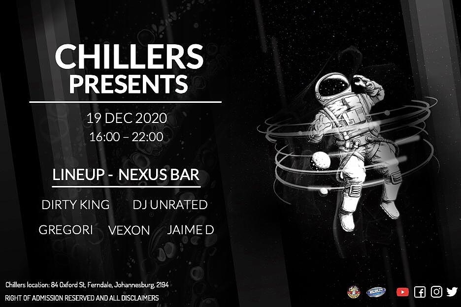 Chillers presents this weekend ‼️

Amazing lineup for this event👏
Dirty King
Gregori
Vexon
Jamie D
DJ Unrated 

Tickets available qkt.io/vV5unN 🎟