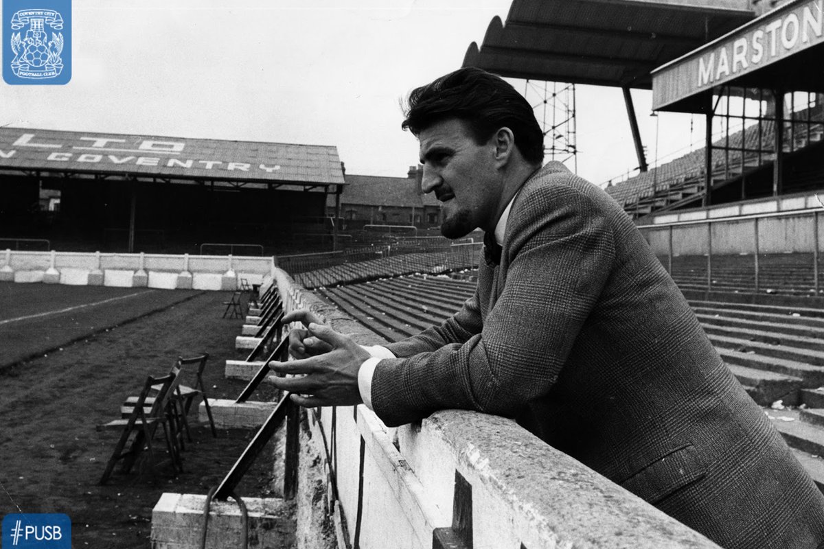 CoventryCityFC's tweet photo. We remember Coventry City icon Jimmy Hill, who passed away five years ago today. 💙 #PUSB https://t.co/r60zYMWhX2