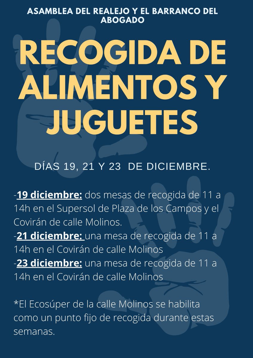 asamblea18009's tweet photo. Hoy empezamos la primera de las tres jornadas donde realizaremos una recogida solidaria de alimentos y juguetes. https://t.co/SVtqgQC3xo