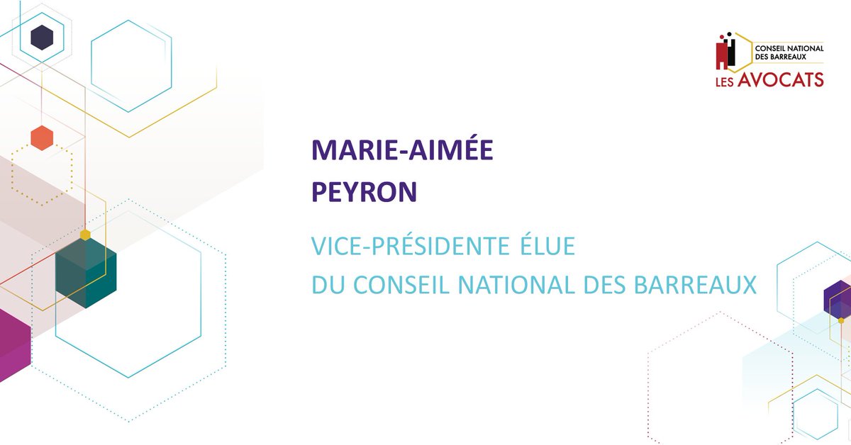 CNBarreaux's tweet image. .@PEYRONA est élue vice-présidente du Conseil national des barreaux.