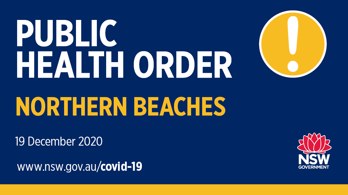 Nsw Health On Twitter Public Health Order For Northern Beaches Lga A Public Health Order For The Northern Beaches Local Government Area Lga Has Been Signed By The Nsw Minister For Health