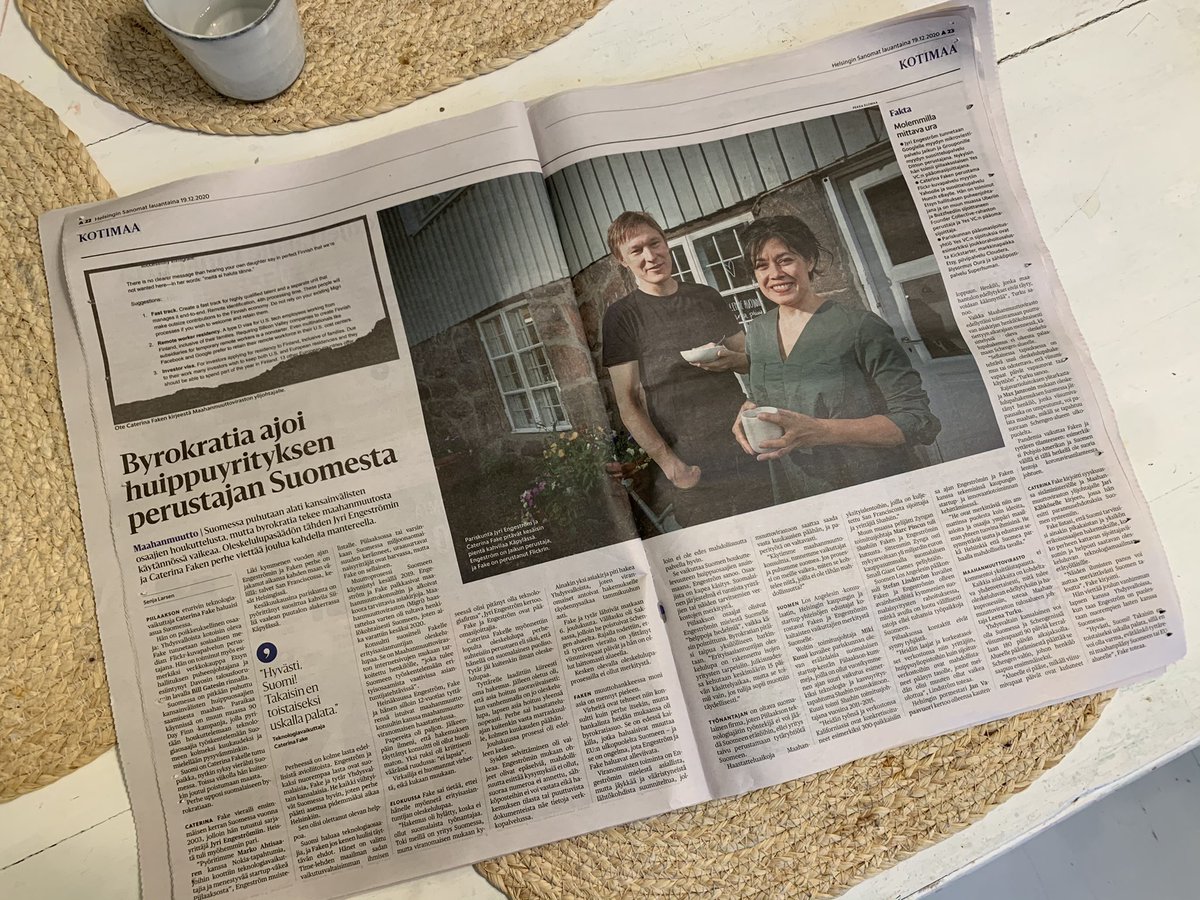 Dear <a href="/Caterina/">Caterina Fake</a>, please do come back ❤️ I’m reading my paper version of <a href="/hsfi/">Helsingin Sanomat</a> and very puzzled. We’d be so fortunate to have you here in <a href="/finland/">finland</a> 🇫🇮. I have a tech company, work for me!