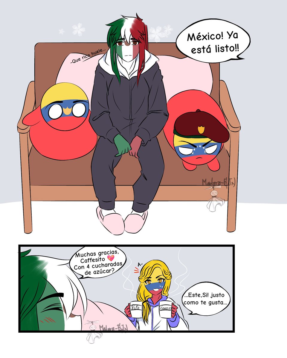 MadaraEJN's tweet photo. Hace unos días ( el 10) cumplió años una amiga, y bueno espero le guste su regalo súper atrasado. Te quiero linda 💖💖 
•° HC °•
Al Mexy le encanta mimar a sus " Hermanos " 😔👌🏻
#CountryHumans #countryhumansmexico #countryhumanscolombia #MexiBia https://t.co/HU1mJVTq69