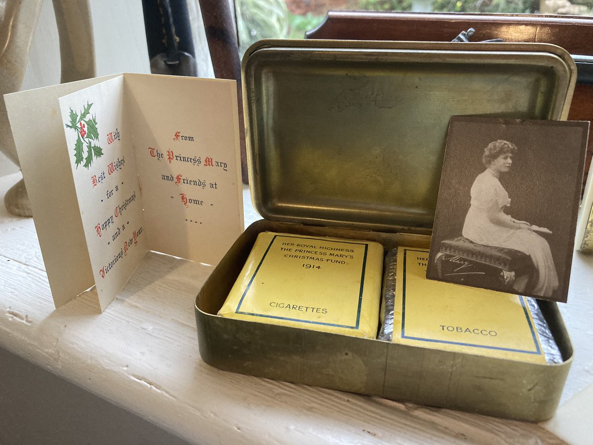 A thread for Christmas was lucky enough to be given a 1914 Christmas tin virtually complete. You can still smell the woody scent of the tobacco. However, this particular tin belonged to Major Warren CO 81 Siege Battery and along with the tin. I was given a book 1/