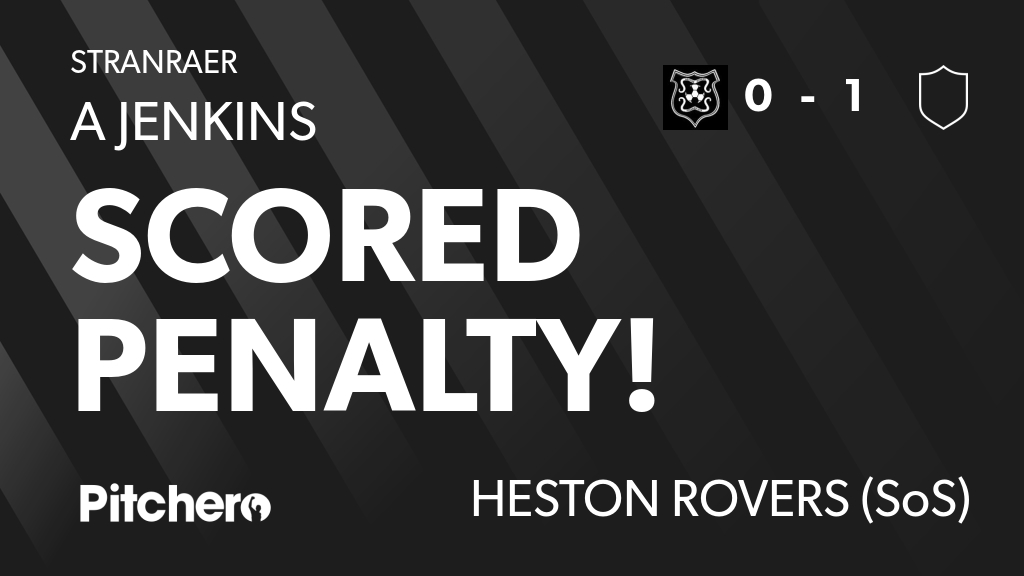hestonroversfc's tweet photo. 25': A Jenkins scores a penalty for Stranraer
#HESSTR #Pitchero
https://t.co/aQR5DOk4ki https://t.co/DMEgPMinHZ