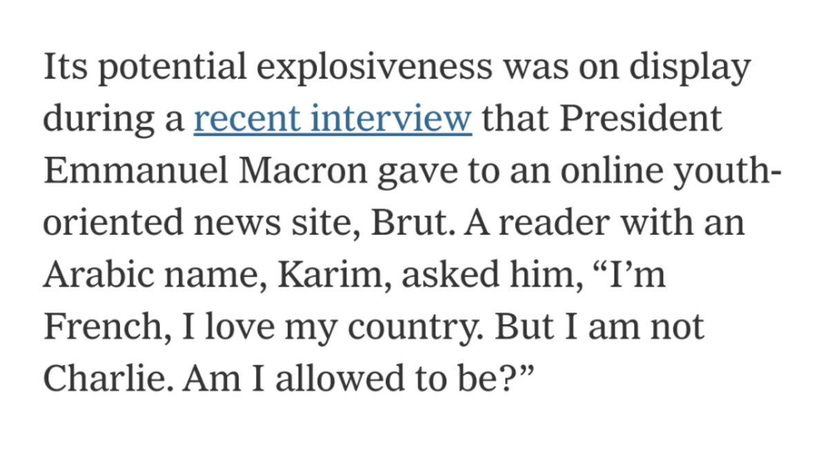 The two assertions that France is now driven apart by a viral phrase have to be supported by something factual-seeming, lest the manipulation be too obvious: a micro-anecdote about an awkward moment in a Macron speech is plucked and cited. EXPLOSIVE.