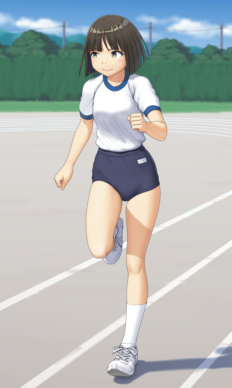 まぶる 同人始めました 一日一枚イラスト２６７ ランニング中の女の子です T Co O8bvygawgl Twitter