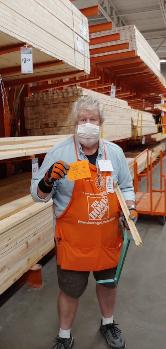 New associate Rich L. Caught Orange Handed wearing his gloves while handling lumber AND cleaning up debris. This one was a two for special. #6363Palmcoastproud #SafetyIsPersonal #SafetyIsNow <a href="/HDRessie_8531/">Therese</a> @WardallyJ <a href="/RickGTHD/">RickGTHD</a>
