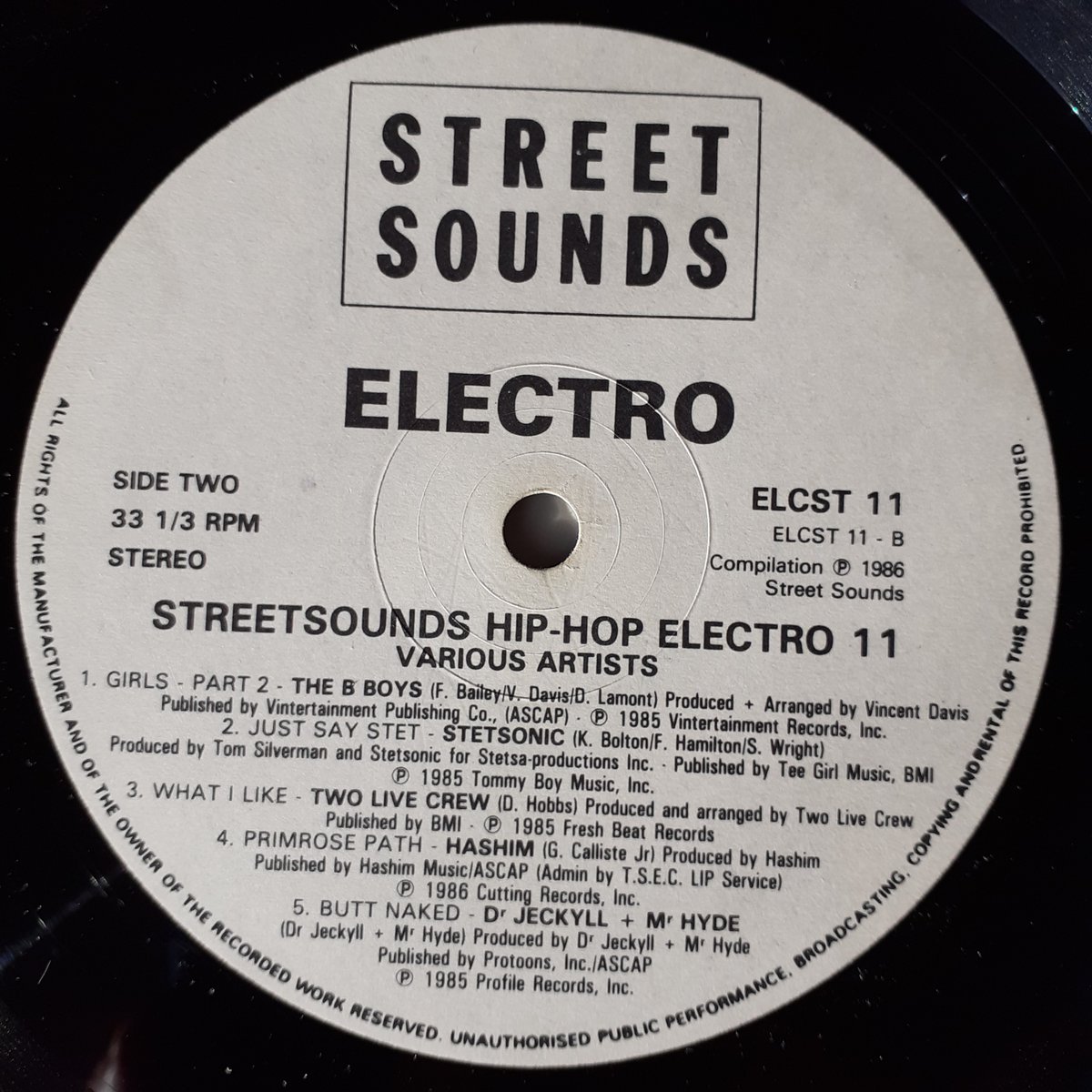 1/ I've decided to listen to the whole Street Sounds Electro series from beginning to end.Today… Electro 11 (1986).The series moves into 1986 and the importance of just one year is monumental when compared to the content of 1985’s volumes 7, 8 & 9.
