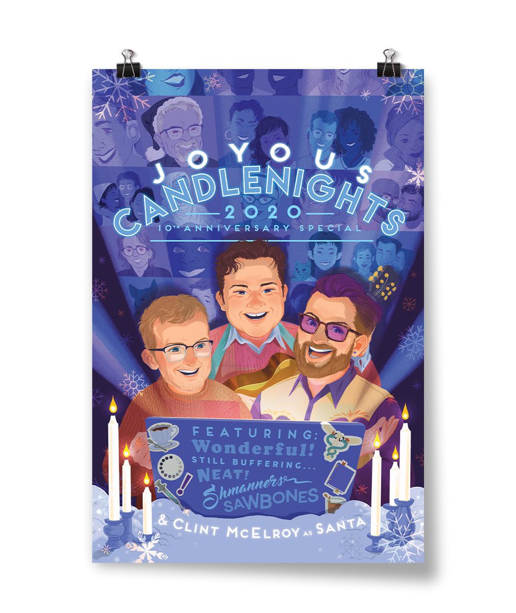 ATTN: We’ve got an exclusive poster for tonight's #Candlenights Special, designed by <a href="/lindoyle_/">Lin Doyle</a>! Proceeds from the poster and all sales of Candlenights merch through Jan 4th will also be donated to <a href="/HarmonyHouseWV/">Harmony House</a>

store.dftba.com/collections/mc…