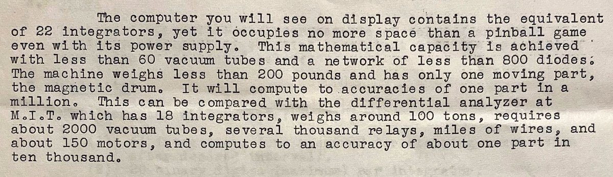 "BINAC. Northrop Aircraft, Inc. Description of Northrop Computing Center. September 16, 1950". Mimeographed typescript on engraved Northrop letterhead. The first description of a corporate computing center.  1/2