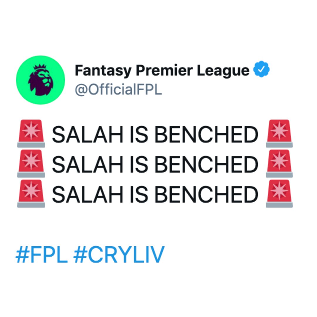 OfficialFPL's tweet image. Non-Salah #FPL owners during #CRYLIV:

           😎                              👉 🕶 😳