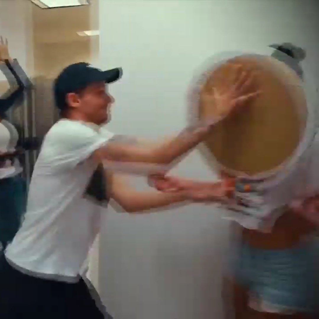 literally throws the cake on the girl's face and then feels bad