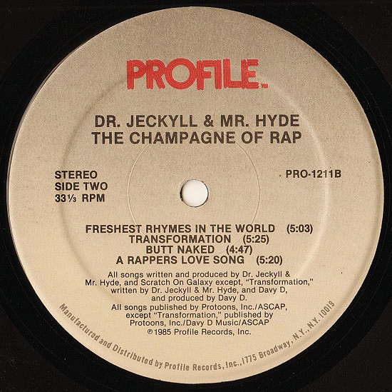 19/ Bringing the album to a close is Dr. Jeckyll & Mr. Hyde’s Butt Naked. This wasn’t a single but instead an album cut from The Champagne Of Rap.Top Trivia. To my mind this is the third rap song from this era to mention a GI Joe.