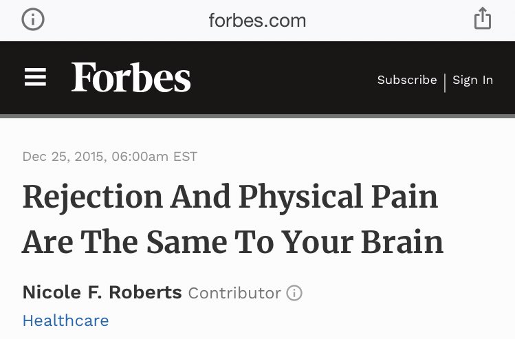 if u look into the biology of it social rejection, social “cut off”‘ness is felt by even very “simple” organisms. my theory is you can literally feel it, and i can, its a physical sensation, when someone designates you as “anathema”, its a sensation just like wet, hot, cold, etc