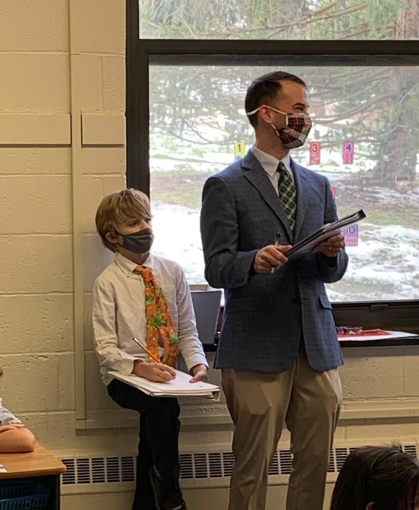MrMillerSAS's tweet photo. Had a blast working alongside my Principal and AP of the Day! Carline duty, observations, announcements, and of course a lunch meeting! So proud of these young leaders in action. @ArchbaltSchools @DeniseBall_EDU @mrskaplanSAS #AOBCatholicSchools #SASstrong https://t.co/JmptBR45u6