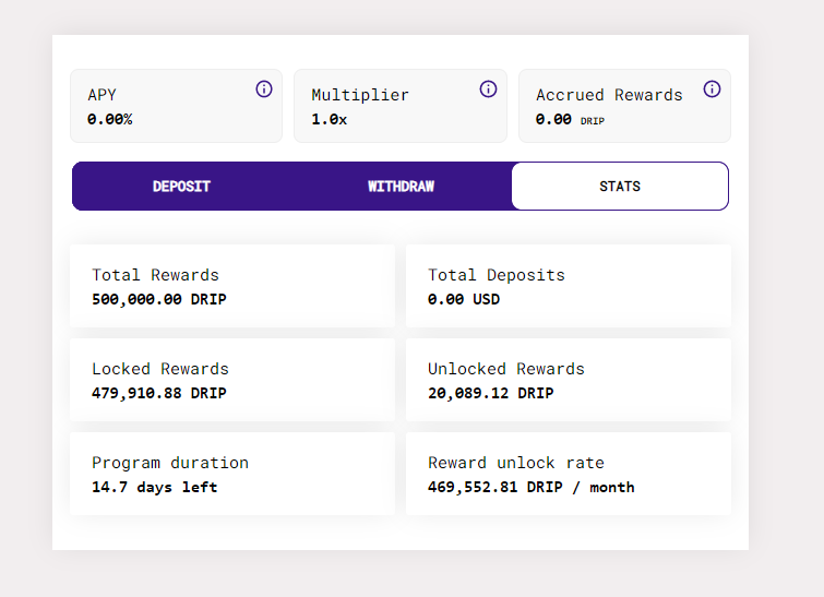 dripperfinance's tweet photo. preview of the $DRIP stream, our decentralized liquidity &amp; volume generator. check it out @ https://t.co/ymLUlIjY68 https://t.co/IrqPxSdA4c