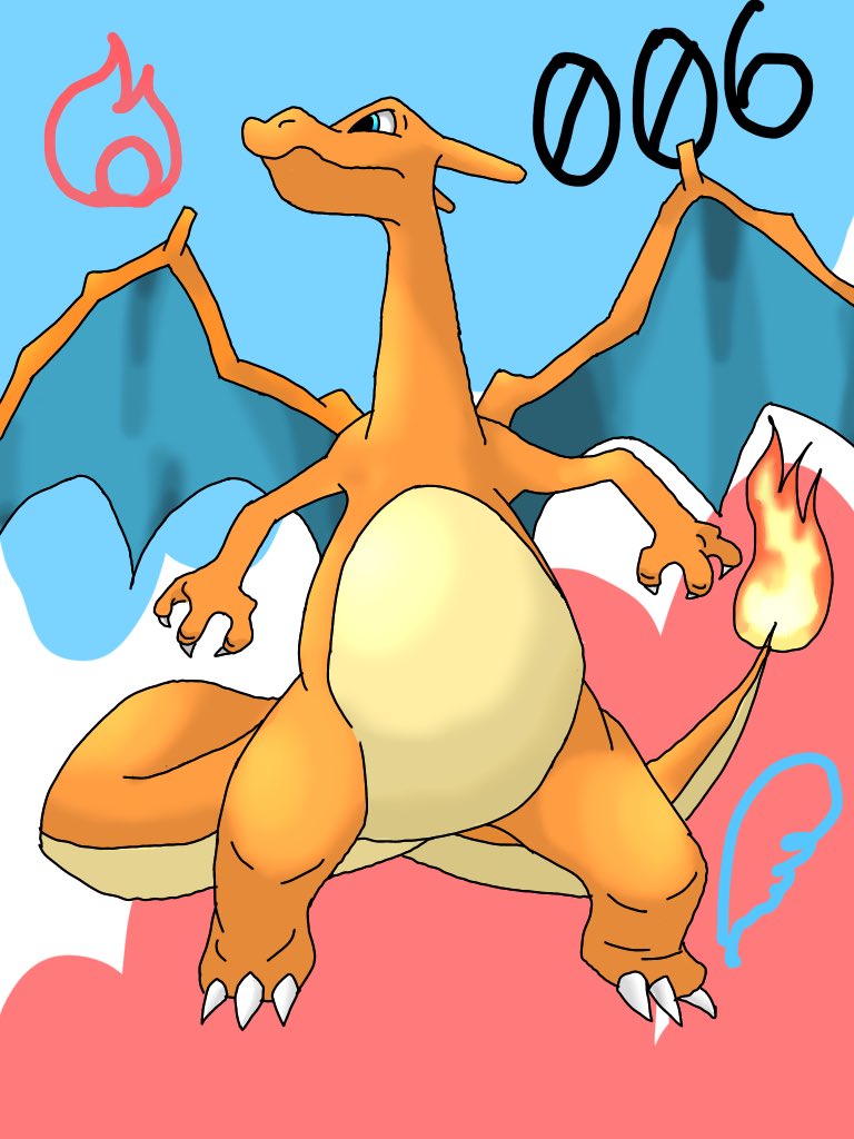 椛 ポケモン図鑑6番リザードン なんかいい感じヽ ノ ポケモン ポケモンイラスト リザードン ポケモン図鑑チャレンジ T Co Hzrc51zd5d Twitter