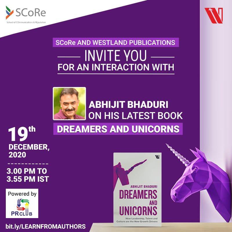 vikramkharvi's tweet image. #StephenKing once said “Books are a uniquely portable magic.” – and this magic i am seeing it unfurled as i am listening to two great authors @AbhijitBhaduri and @AmritRaj86 
#LearnfromAuthors #LearnwithScore #PRSchool
@SCoReInd