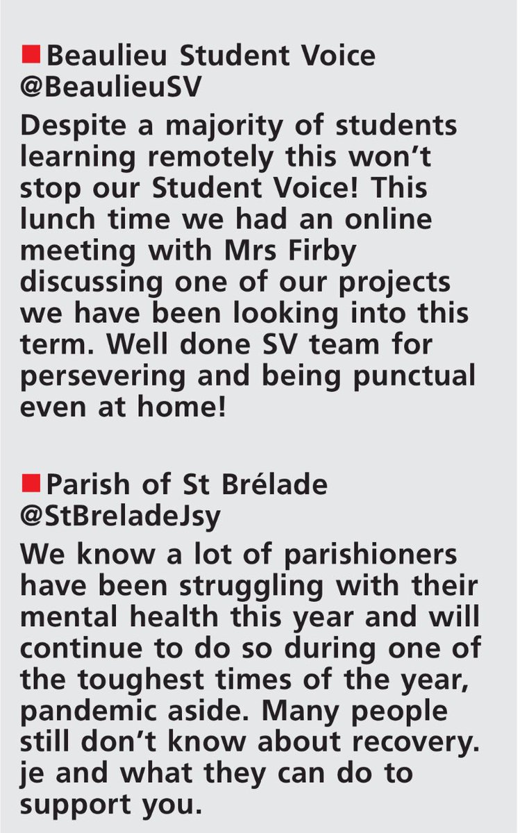 MalcolmFerey's tweet photo. Some #TopTweets from these community based #Jersey accounts get a worthy mention in today’s @JEPnews 

#JerseyTogether 

@SKWalkerJSY @rvscrimger @BeaulieuSV @StBreladeJsy https://t.co/5zrADBlCuI