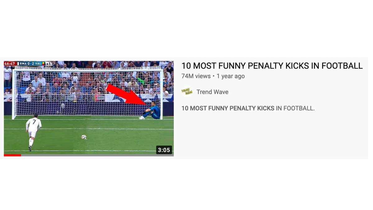 Despite never making a single appearance for Valencia, Igor Akinfeev lets Ronaldo score from the spot at 2-0 up. 74 million views by the way...