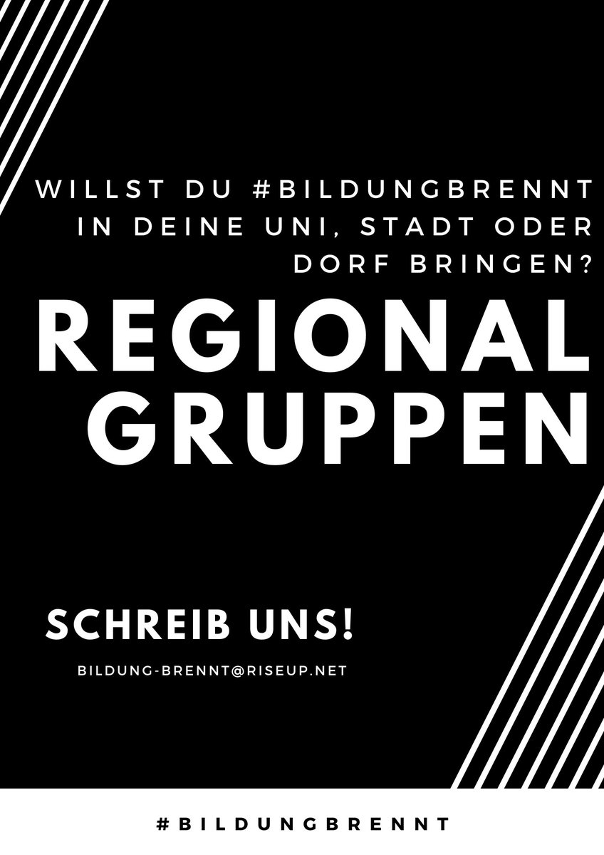 Diese Politik wird nicht von alleine vorbeigehen! #bildungbrennt wächst! Gemeinsam &amp; #solidarisch ! Für einen Bildungszugang der für Alle gerecht ist!  Bildet Regionalgruppen! Wir unterstützen dabei &amp; bauen so #handlungsmacht auf! Gegen die #ugNOvelle &amp; für ein gutes Leben!