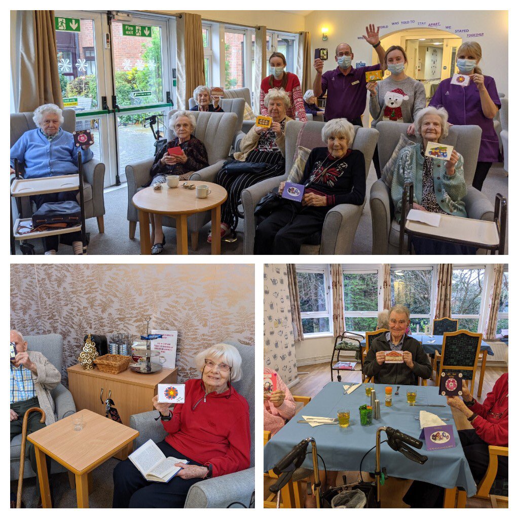 HeatherValeAH's tweet photo. We had a lovely donation from someone in the local community of some hand made cards...what a beautiful, selfless and kind gesture that really cheered everyone up. Thank you Janet Cupples🎄🎅🏼😊 #ChristmasCards #CommunitySprit #Kindness #LocalCommunity #HeatherVale #Hasland https://t.co/WwExb6mfAz
