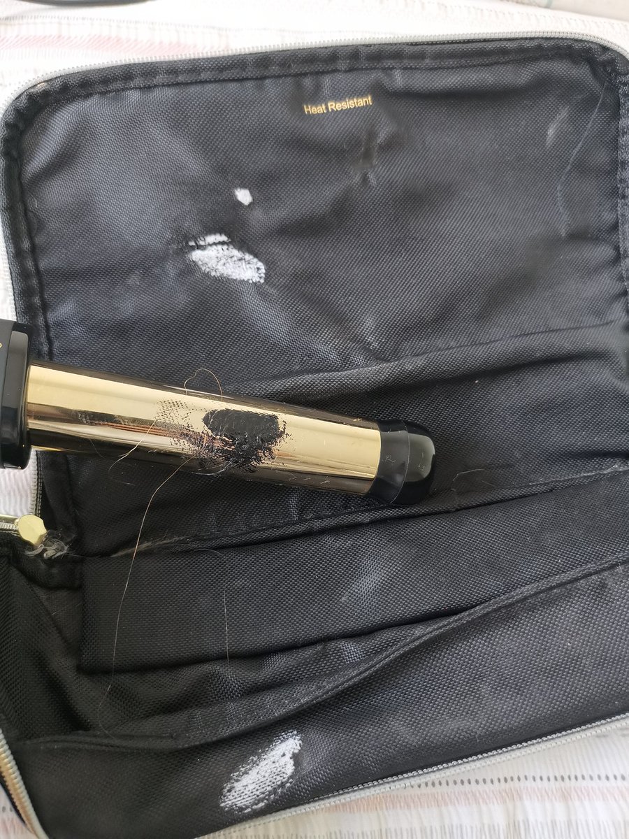 When <a href="/ghd/">@ghd</a> have a heat resistant bag, that burns onto and ruins your curlers (and hair). Fantastic.