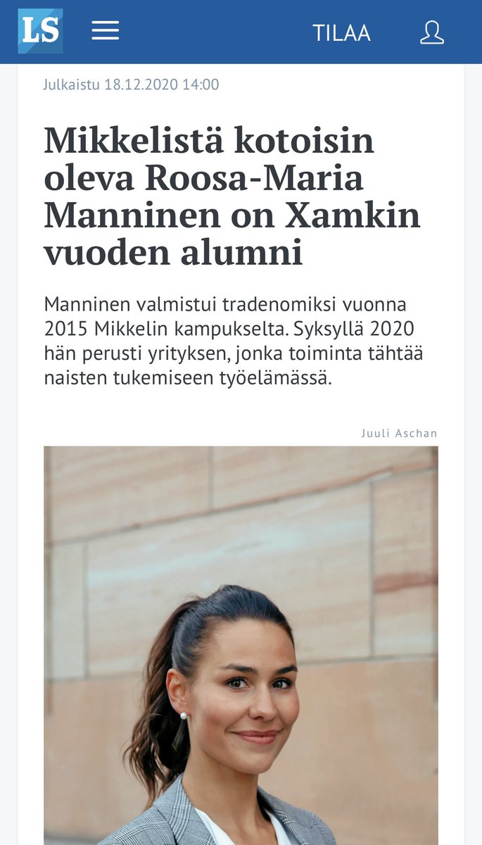roosamarialai's tweet photo. Oli kunnia saada vuoden alumni -titteli! Kiitos @xamkfi 🙏 

https://t.co/4esiYk4Hpr https://t.co/TeuekNRaQK