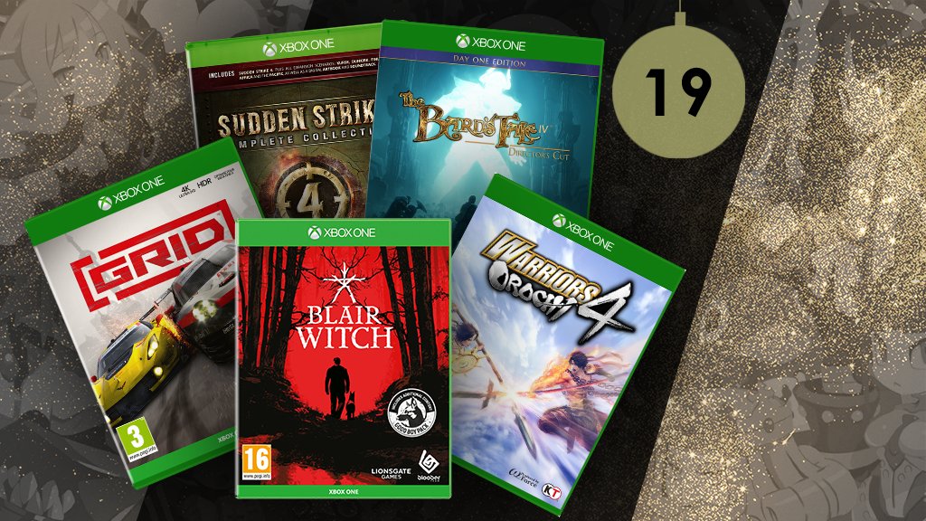 PLAION_FR's tweet photo. ✨ CALENDRIER DE L'AVENT : 1⃣9⃣ Décembre

Pour célébrer l'arrivée du week-end, on vous offre un lot Xbox : #BlairWitch, #GRID, #WarriorsOrochi4, #TheBardsTale IV et #SuddenStrike 4 !

Pour participer :
❤️ Follow @KochMediaFR
🔁 RT ce post !

Fin 21.12, FR Only. #KMAvent2020 https://t.co/l4GbeVeNHv