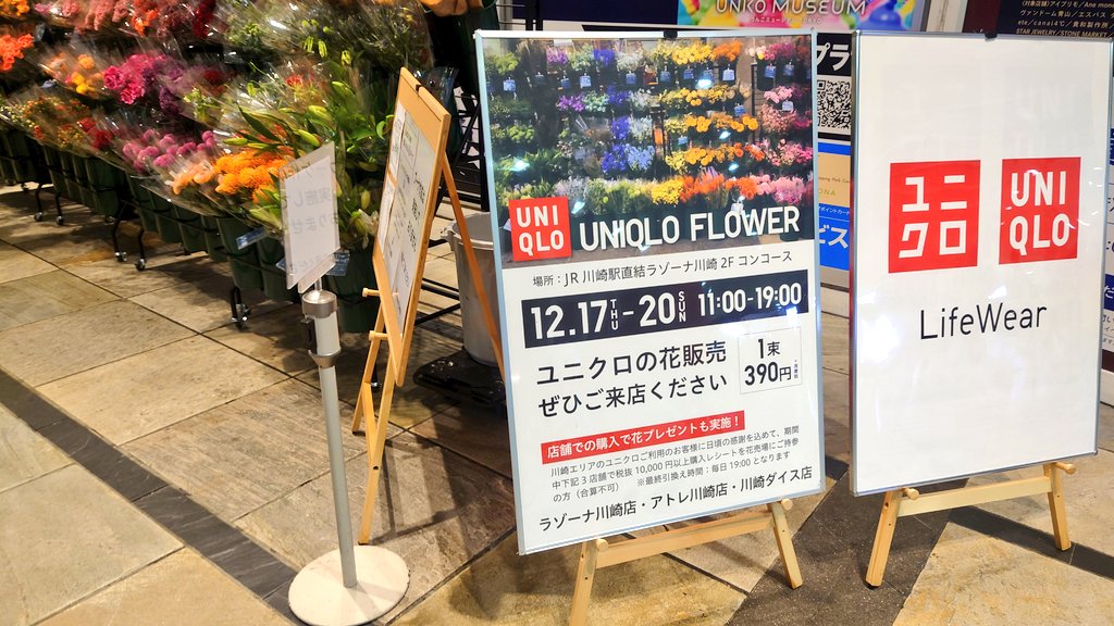 Zarisu ラゾーナ川崎 ユニクロが花を Zarisu ラゾーナ川崎 ユニクロが花を