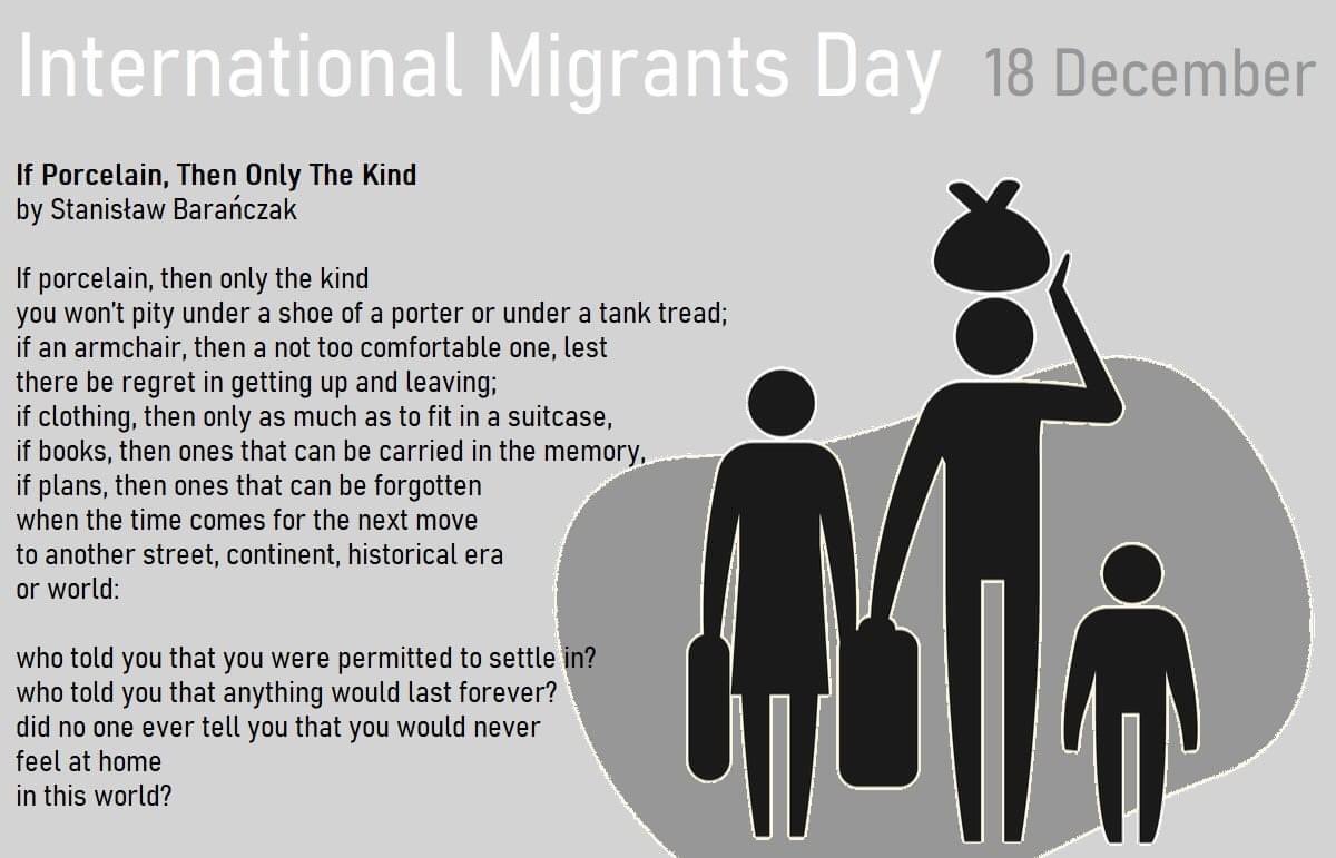 Especially poignant for the many of us #migrants who cannot travel ‘home’ this year & reminder/#solidarity with those who never can. #MigrantVoices #IMD2020 #InternationalMigrantsDay