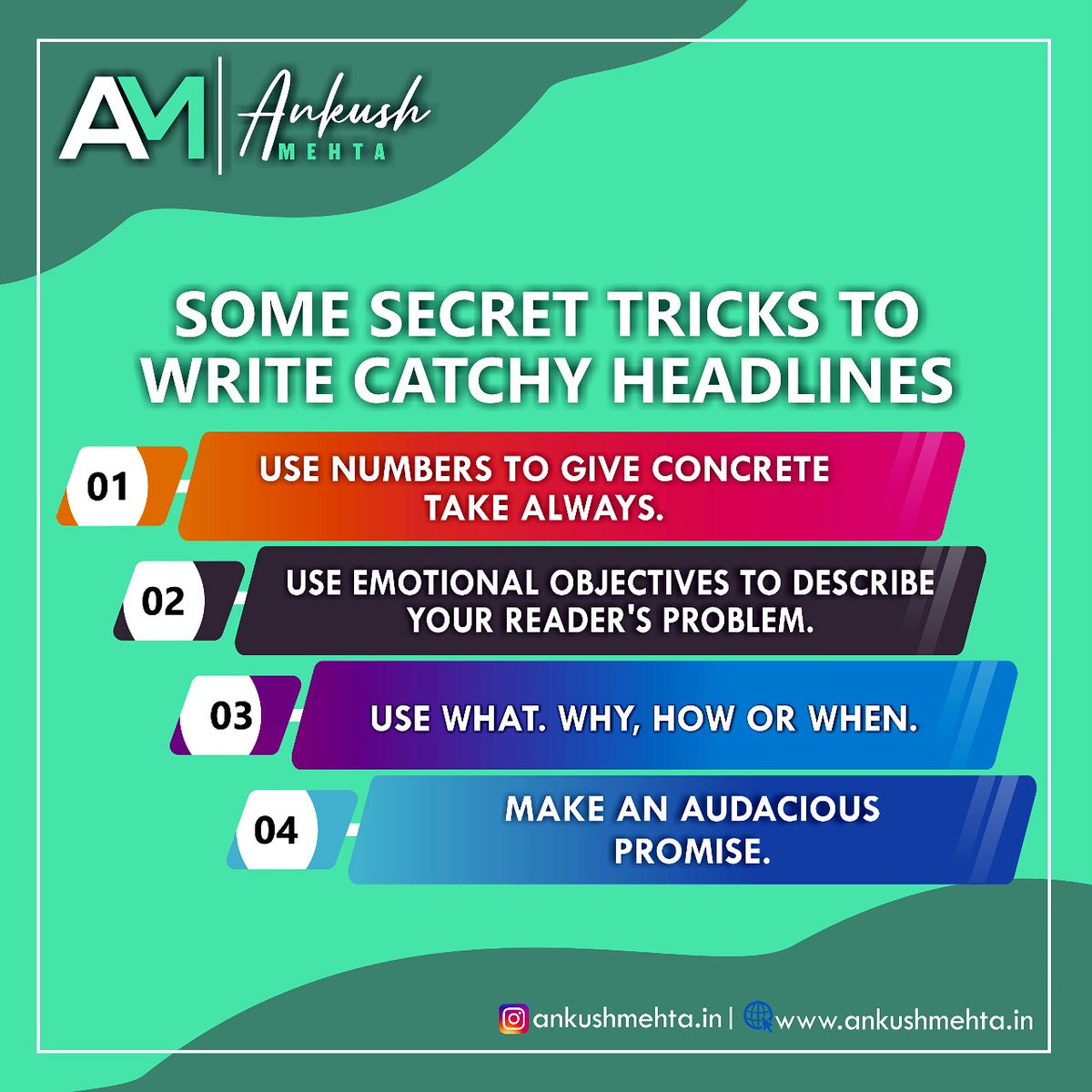 Some secret tricks to write Catchy headlines.

#headlines #writingtips #catchyheadlines #secrettricks #contentwriting #ankushmehta