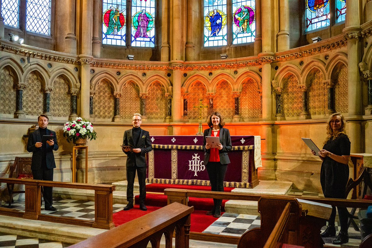 SurbitonSalons's tweet photo. Our quartet of fabulous singers for the Winter Salon 2020. Purchase a ticket for only £5 to watch the concert of Christmas carols and songs recorded last week. https://t.co/GGETUoy7ln https://t.co/TL82OlTBtu