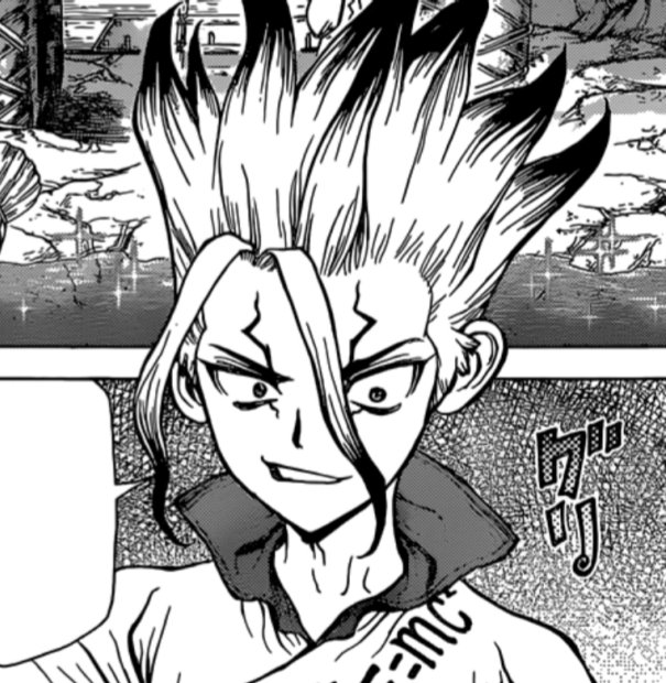 I've never read Dr Stone but.. Senku reminds me of Yami Yugi so much.... 
