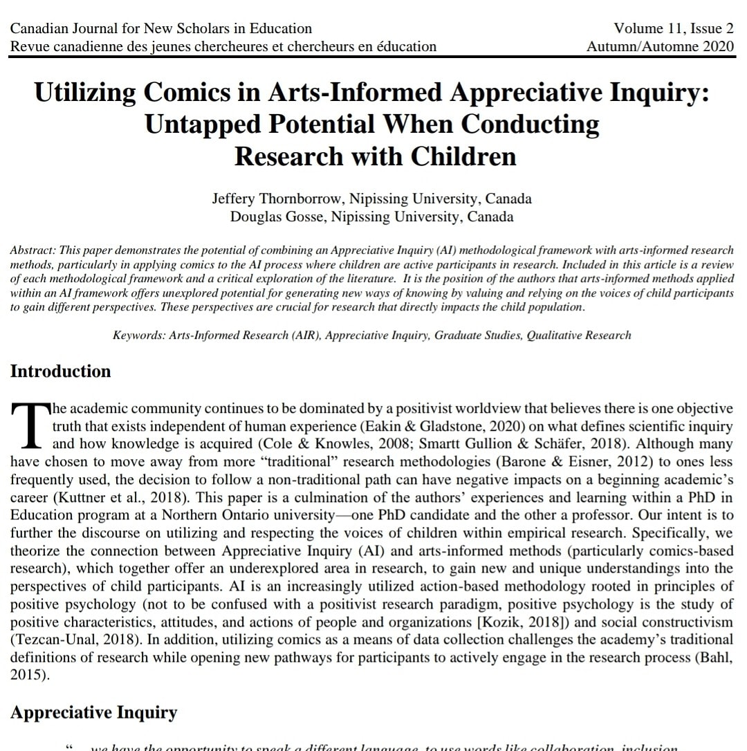 Working towards a PhD doesn't need to be all statistical analysis and number crunching! I get to create comics with kids! 😁👍

journalhosting.ucalgary.ca/index.php/cjns…