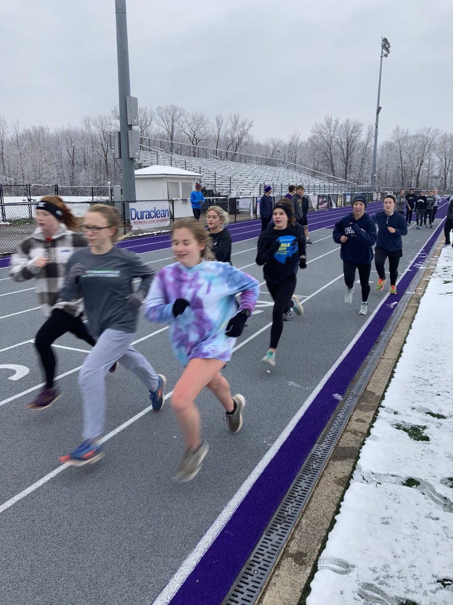 This is what our Indoor track squad was doing to start the Christmas break, in preparation for the first indoor meet at Spire on January 8th. Working hard and looking stronger every day. #chasingexcellence