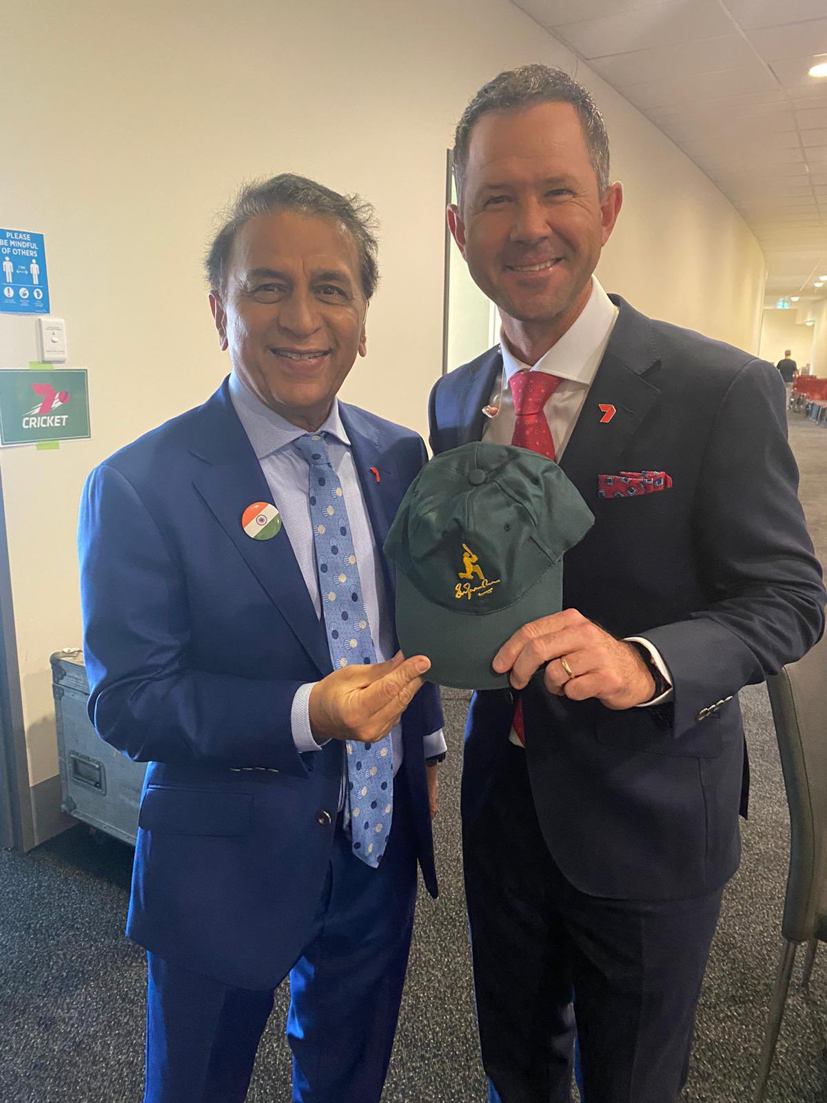 Ricky ponting being presented with the sunny green on his birthday :) happy birthday legend !! 