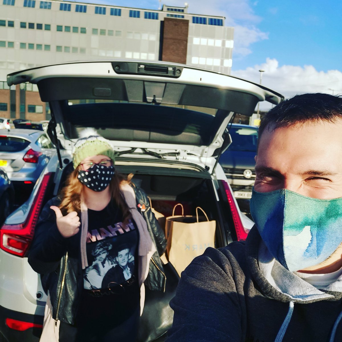 WrestleKind's tweet photo. @viperpiperniven &amp; @JAStewart out getting more essentials after our homelessness fundraiser! Thermals, joggers, hoodies &amp; toiletries! 😀

Should be able to hand it all over to the street teams in a few weeks! 💪💜 https://t.co/CK3uQGGVZN