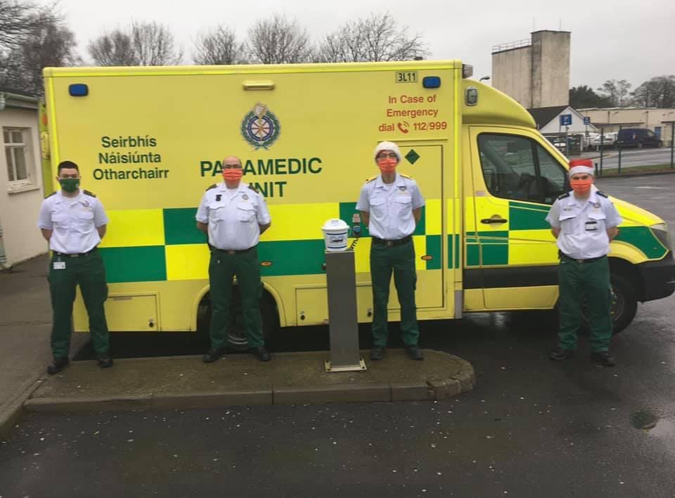 NAS_Waterford's tweet photo. @AmbulanceNAS #Waterford staff support @wlrfm @SVP_Ireland #WearRedToWork #christmasappeal , All monies raised local stay local. #Helping those in need this year. https://t.co/xxzfIeLfi8