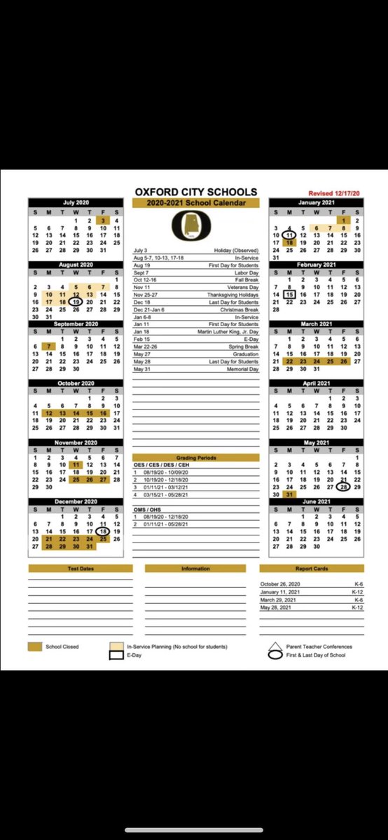 Important information from the Oxford City School System. #GoBigO #Vis1on