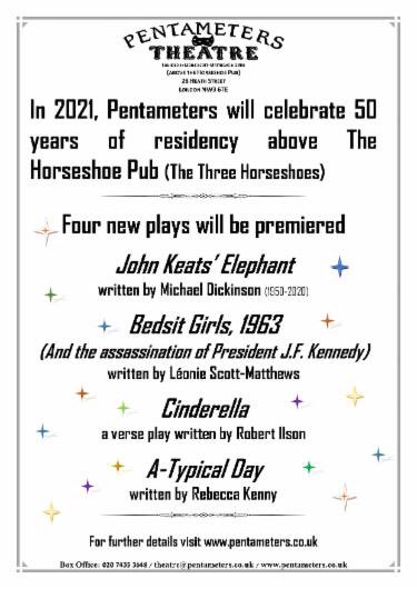 As mentioned, the unofficial Pentameters Theatre Company have put together FOUR wonderful plays for 2021 celebrating the past, present, and future of the theatre.

Keep an eye out!