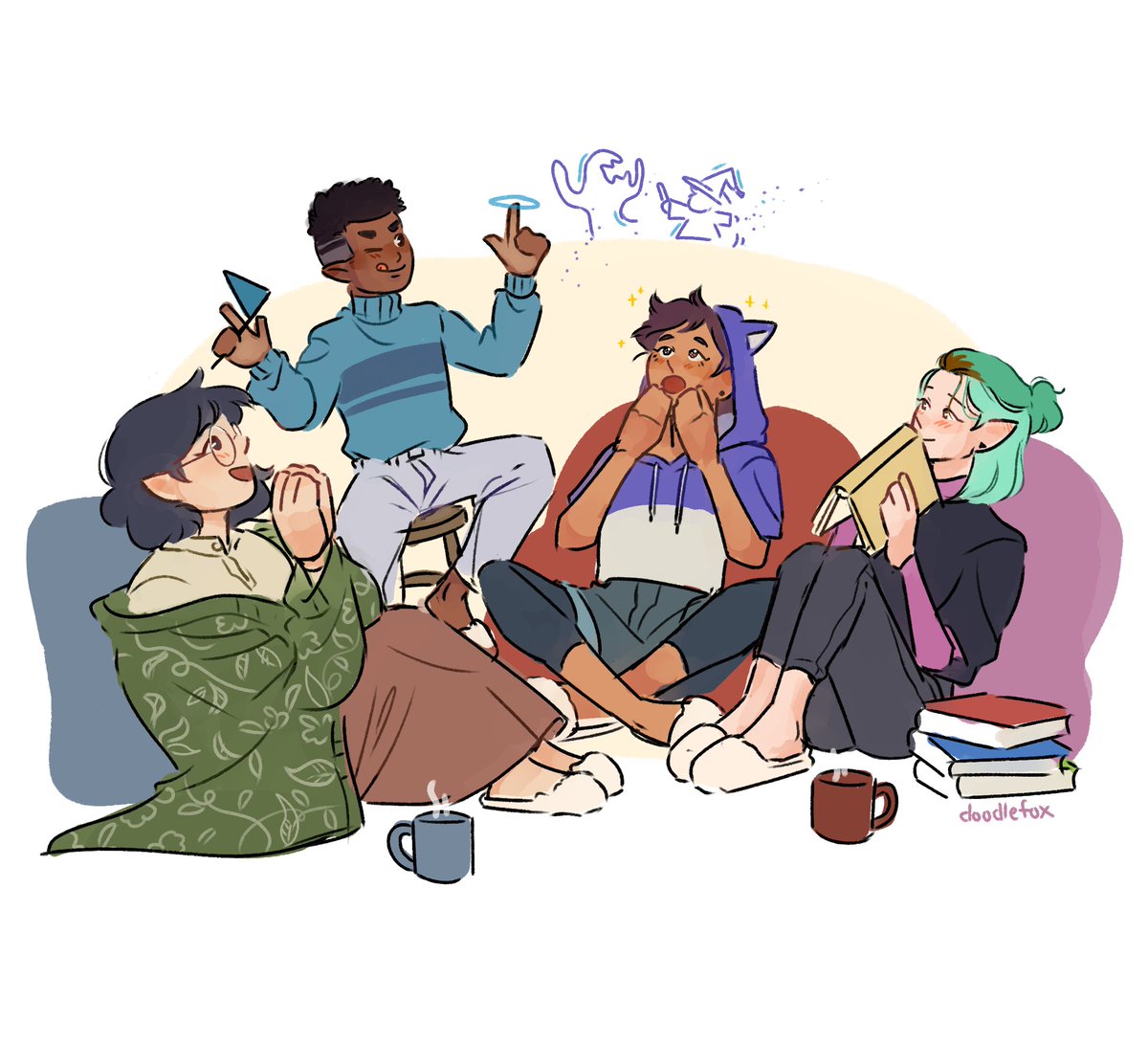 「theyre hanging out
#theowlhouse #theowlh」|faye @ busy w collegeのイラスト