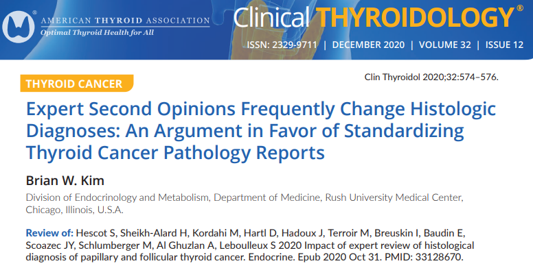 clinicalthyroid's tweet photo. How often does a second #thyroidcancer histopathology opinion alter the original interpretation? @cytopathology @Tom_J_Giordano @sza_jhcyto @DianaEstherossi @Sara_Jiang @CancerCytopath @PathDocBoston @TheAAES
https://t.co/nUCmI8BgER
#ATAthyroid2020 #medtwitter #endotwitter https://t.co/snTMRjtK1o