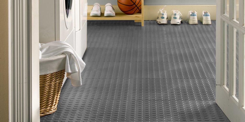 EasytileF's tweet image. #Recycledrubber Utility Tile is a durable all-purpose tile that can be used in storage areas and utility spaces such as laundry rooms!  With a raised coin surface for traction, this flooring is easy to install, eco-friendly and can be lifted for re-use in other spaces as needed!
