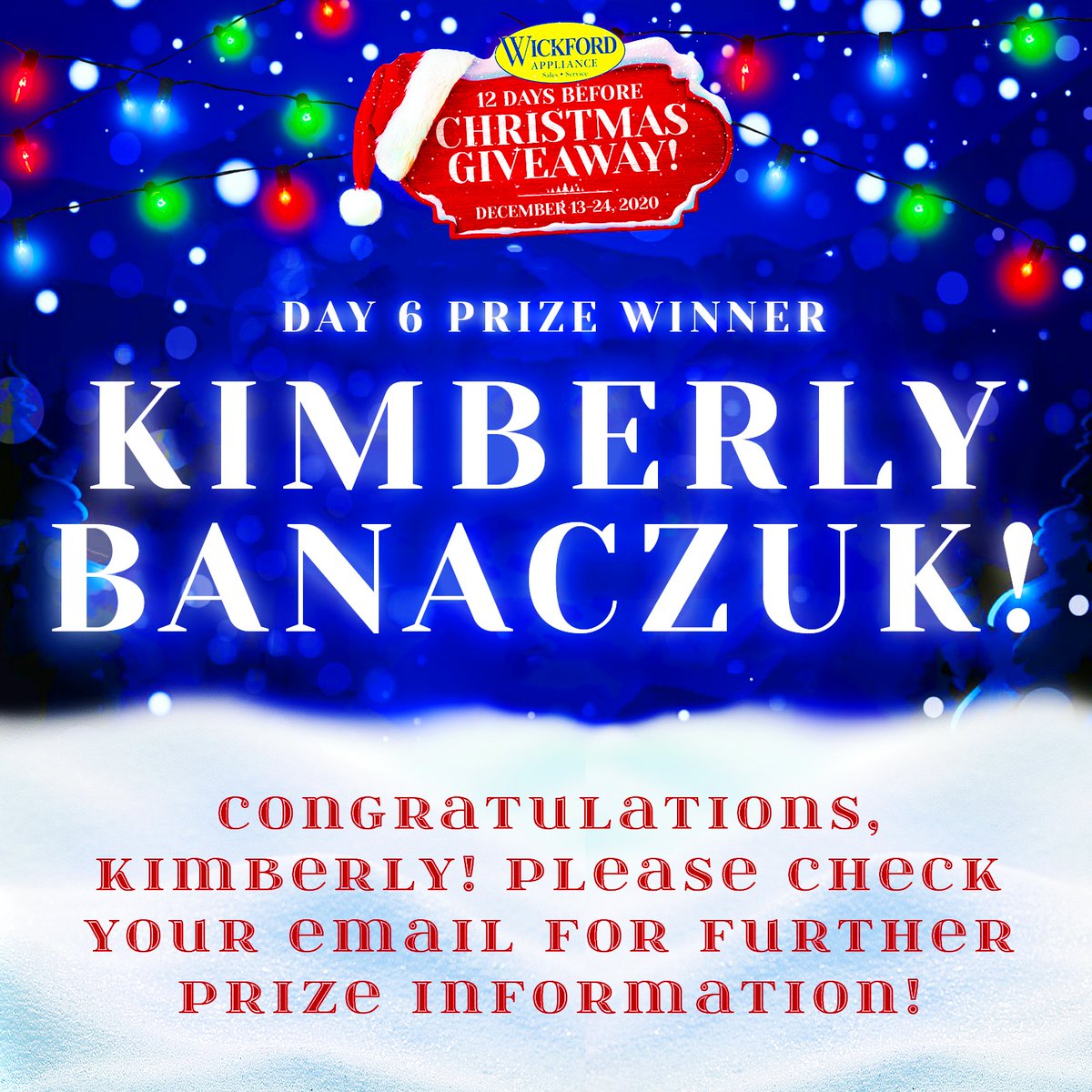 Congratulations, Kimberly Banaczuk of Blackstone! — YOU are the Day 6 WINNER of our "12 Days Before Christmas" Giveaway and just WON an LG® Top-Load Washer (WiFi-Enabled!) &amp; Dryer with Sensor Dry Technology! 🎁 Please check your email for information on how to claim your prize!