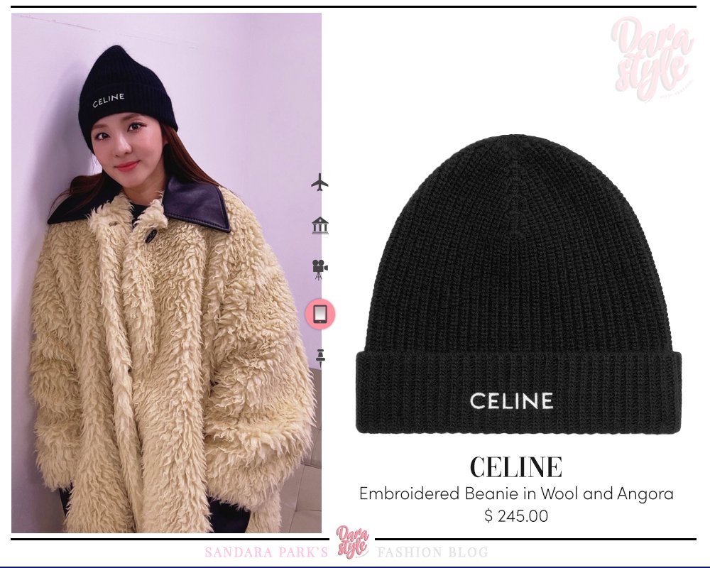 帽子 CELINE EMBROIDERED KNIT WOOL BEANIE CELINE Embroidered Knit Wool Beanie | Celine cold hat (black