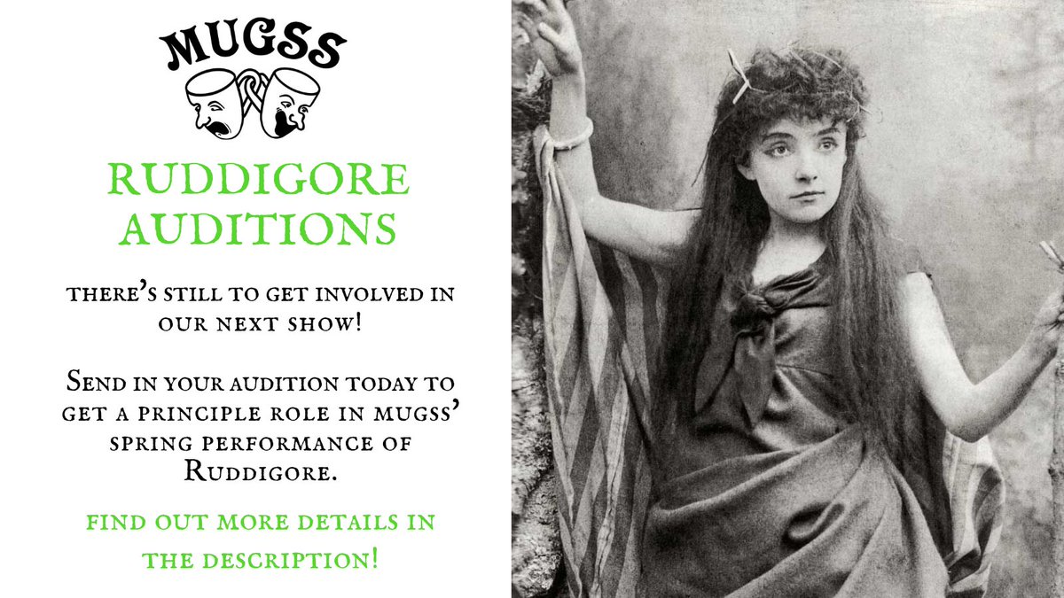 MUGSS's tweet image. Hello there!

You still have today to send in your auditions for our spring performance of Ruddigore. The deadline for the auditions is tomorrow. 

Good luck and have fun! Here's the link to the event:

fb.me/e/1NbacqZFB