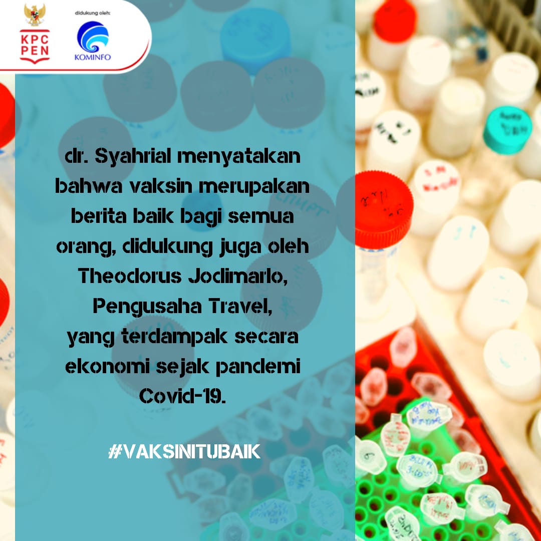 sempipel's tweet photo. Dan pendapat dari dr. Syahrial mengenai kehadiran Vaksin adalah merupakan berita baik untuk Indonesia..

Indonesia Pulih, Ekonomi Indonesia Pulih..
#VaksinItuBaik 

@KemenBUMN 
@KemenkesRI https://t.co/qkkT2tu8QT